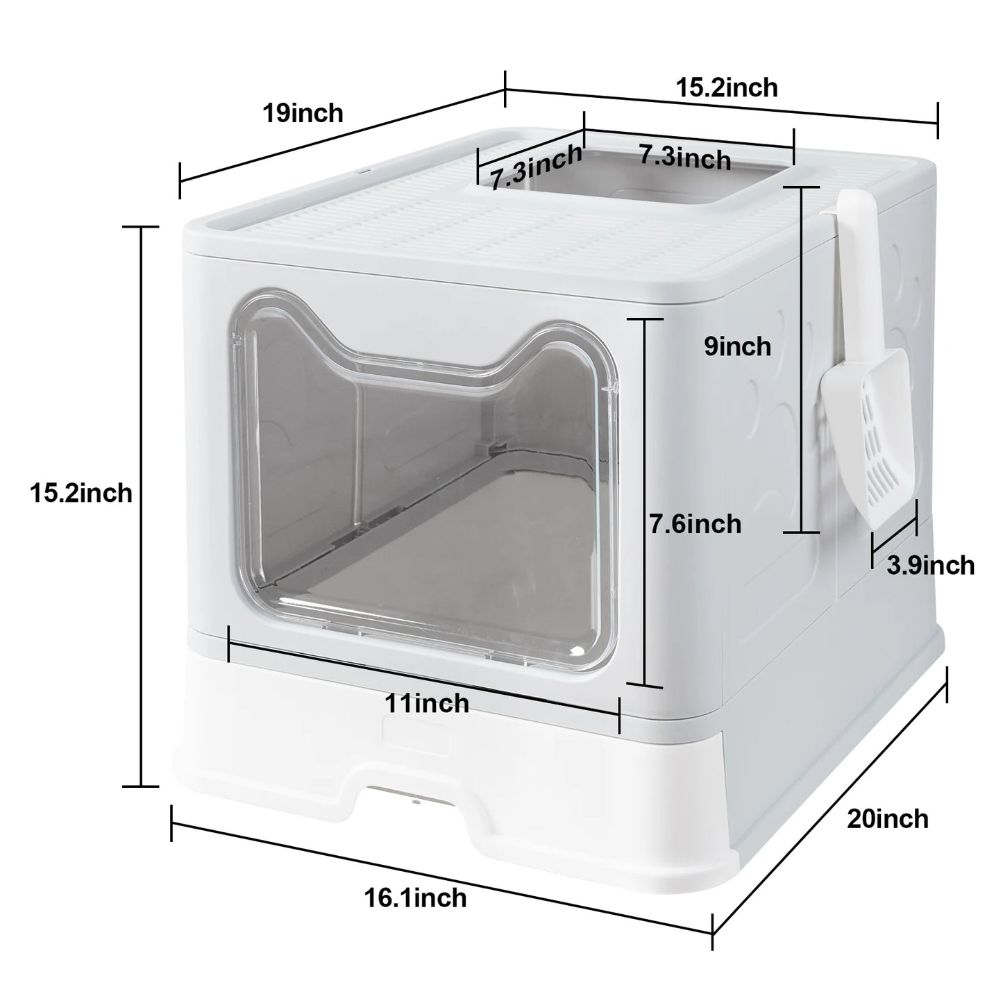 Front Entry Top Exit Cat Litter Box with Lid Foldable - Mountain Merch Market 