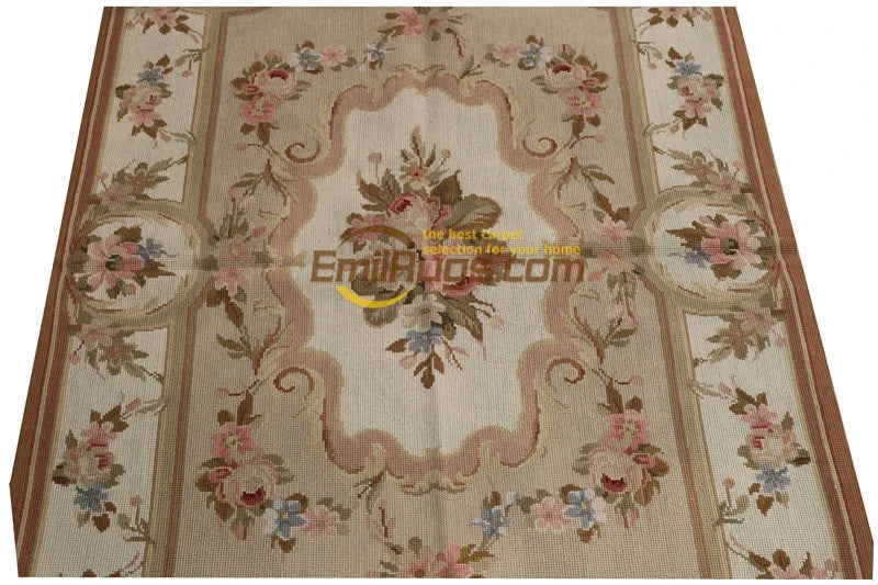 Needle-point Carpets Are Good Home Decor For Handmade Wool Ornate Aubussen Needle Point Area Rug In France Wool Knitting Carpets