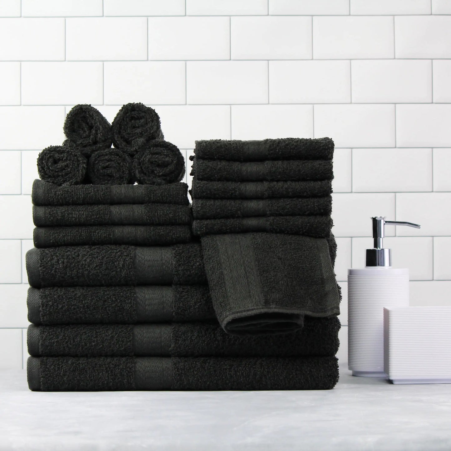 Solid 18-Piece Bath Towel Set - Mountain Merch Market 