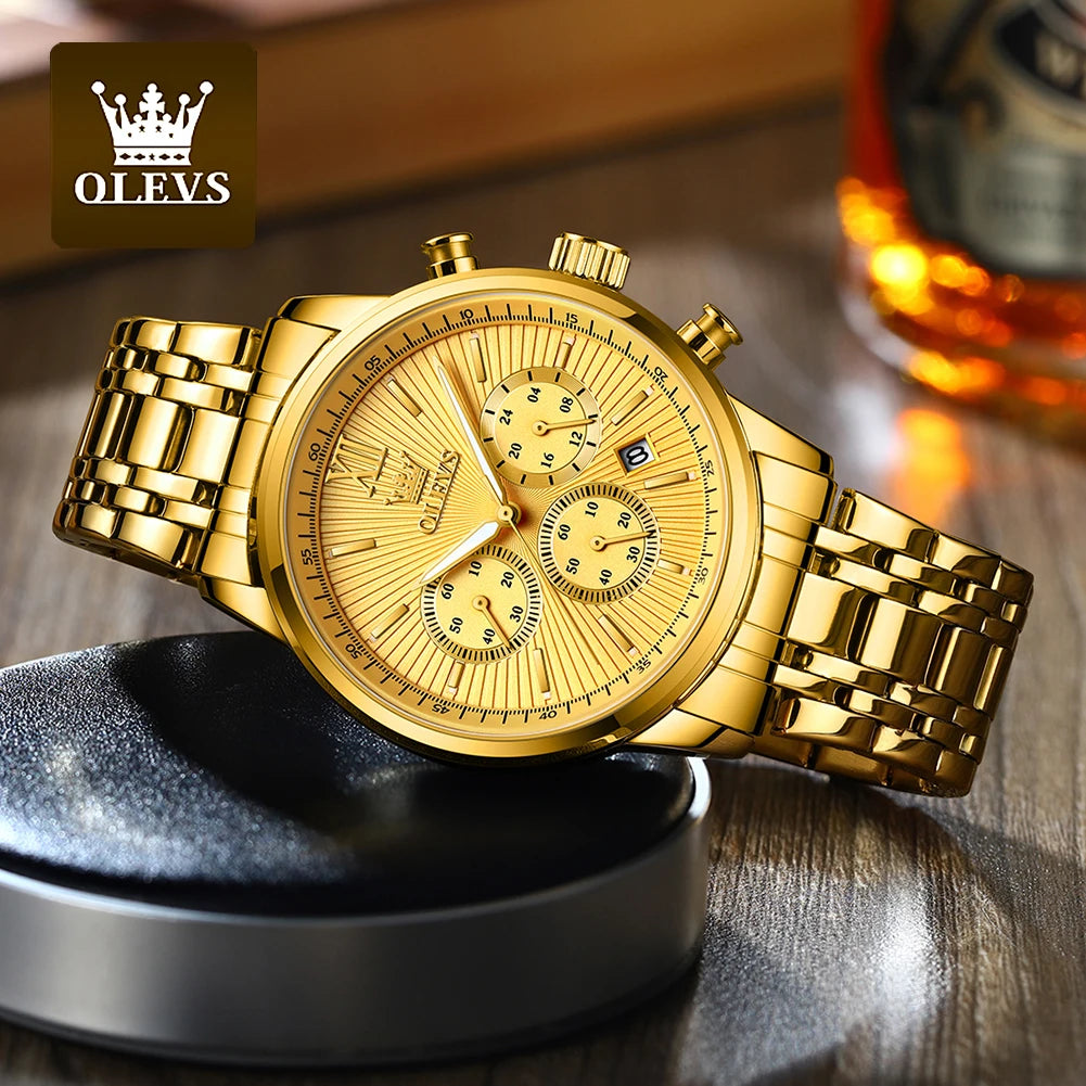 Men's Watches Luxury Gold Fashion Wristwatch for Man - Mountain Merch Market 