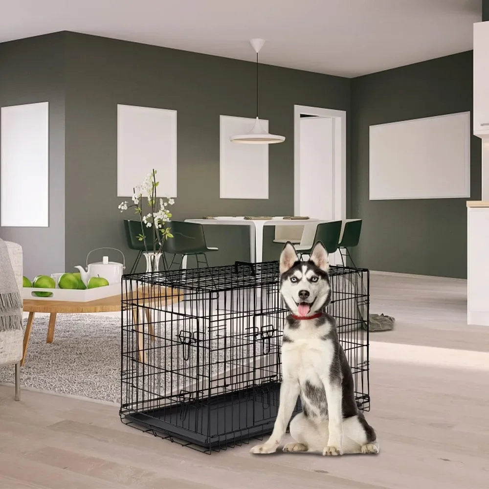 Dog Crate  Cage Pet  Double Door W/Divider Panel - Mountain Merch Market 