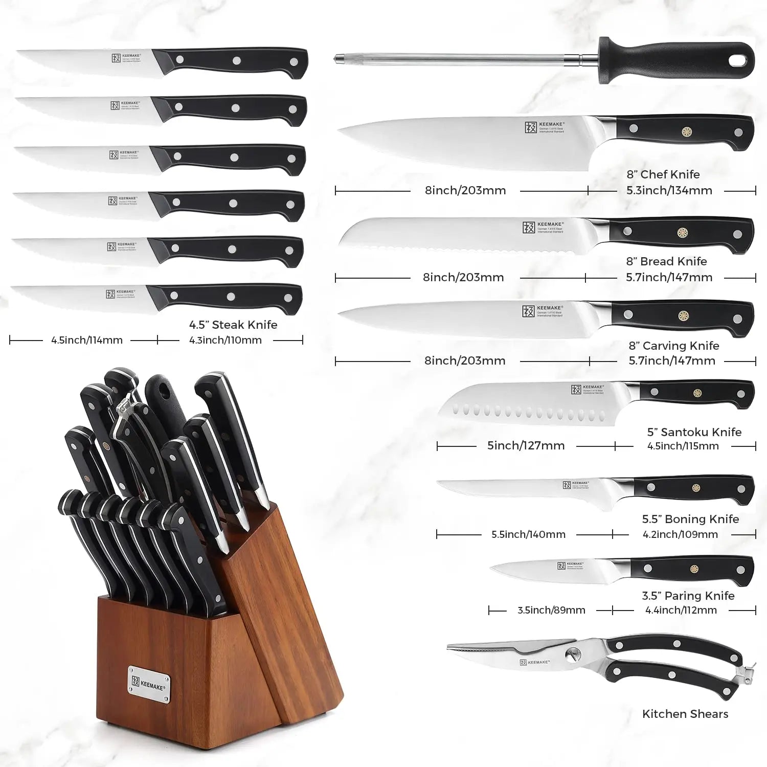 Chef's Knives High Quality Stainless Steel Kitchen Knife 1-15PCS/ - Mountain Merch Market 