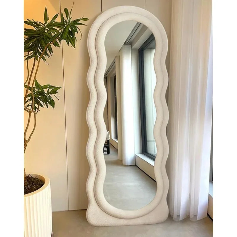 Full Length Mirror,Floor Mirror with Stand Standing ,Wall-Mounted Mirror for Bedroom Living Room Cloakroom,Wavy Mirror - Mountain Merch Market 