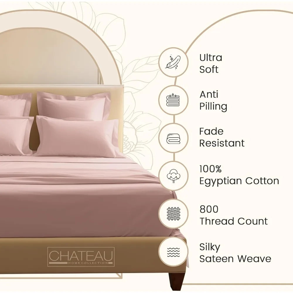 100% Egyptian Cotton Sheets Queen Size  & Pillowcases - Mountain Merch Market 