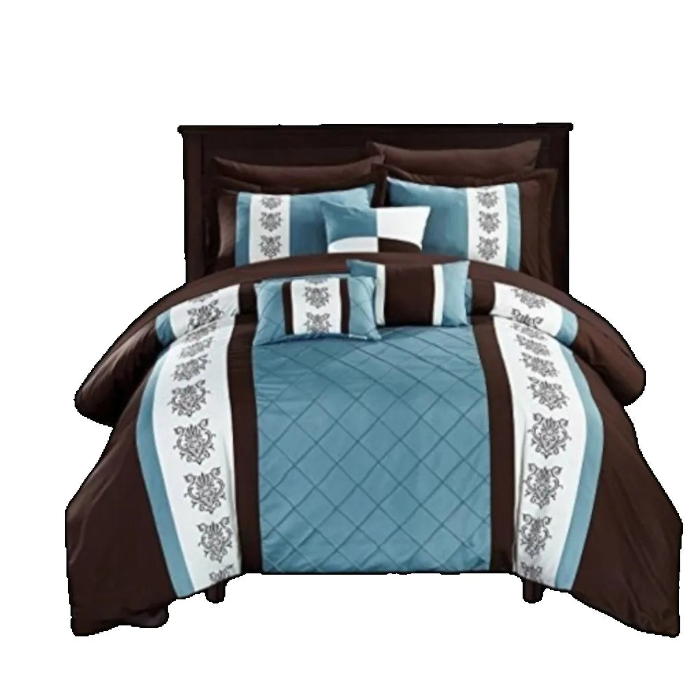 Brown 10 Piece Bed in A Bag Comforter Set with Sheets, Queen - Mountain Merch Market 