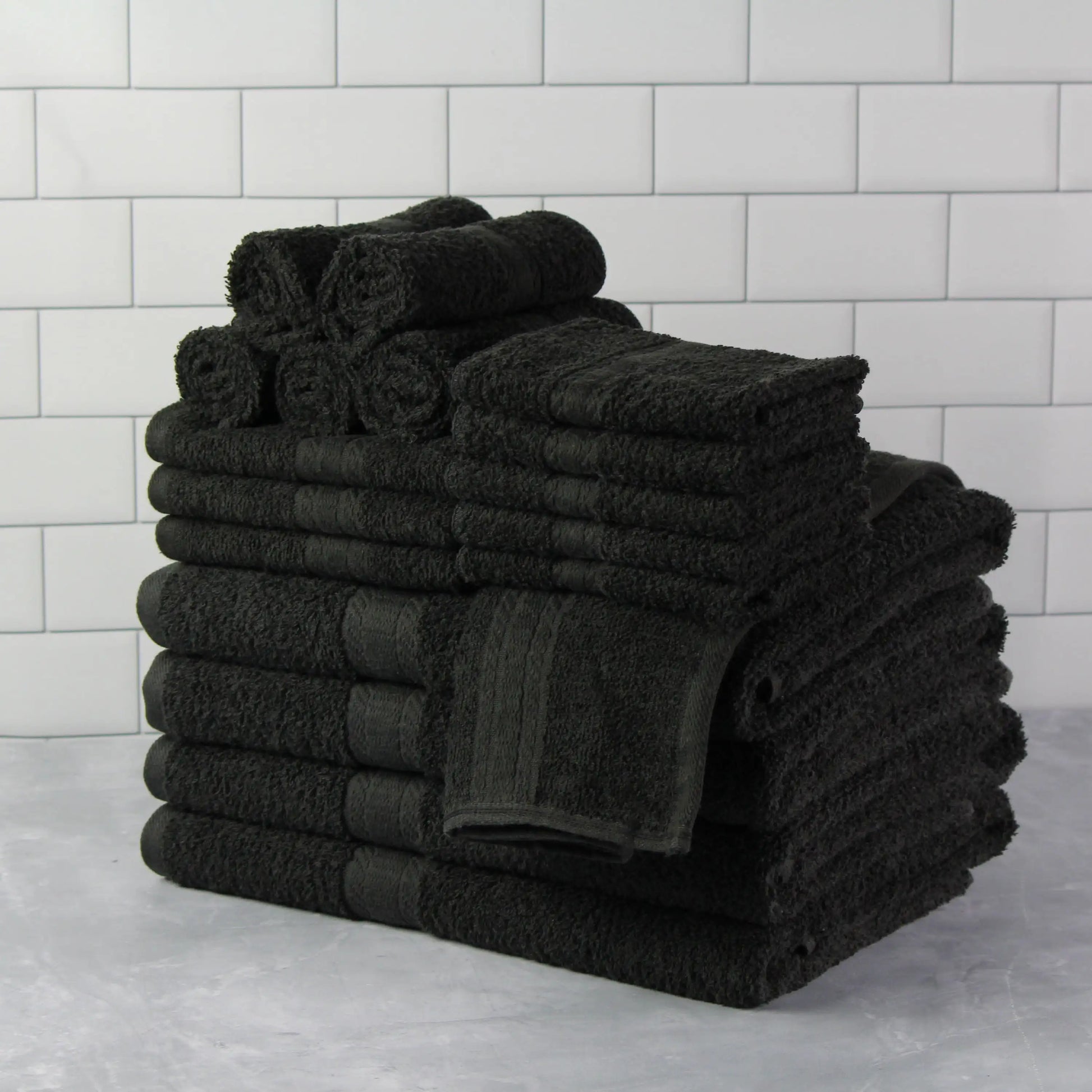 Solid 18-Piece Bath Towel Set - Mountain Merch Market 