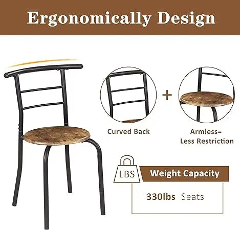 3 Pieces Dining Set  2 Small Wooden Chairs and Table Set - Mountain Merch Market 