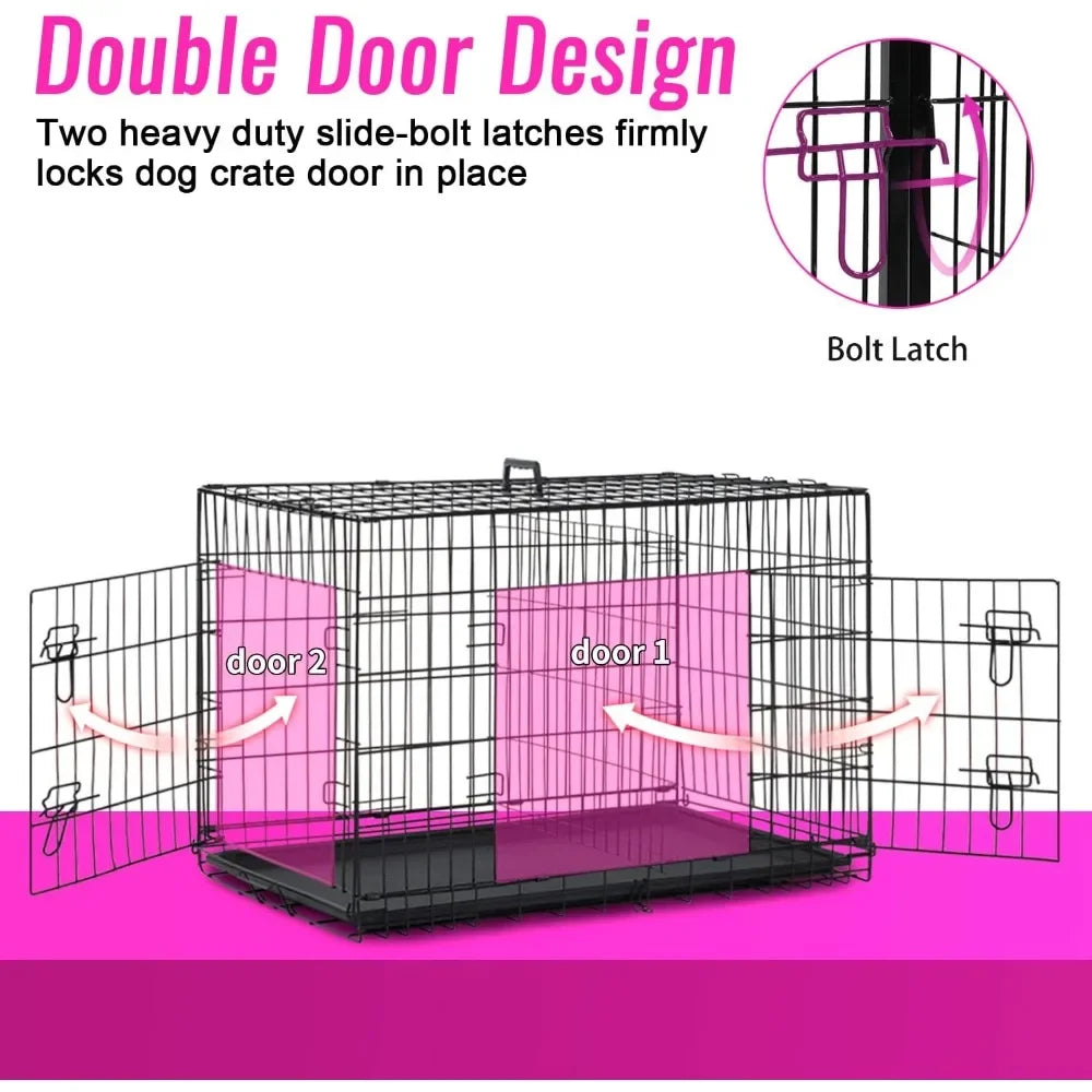 Dog Crate  Cage Pet  Double Door W/Divider Panel - Mountain Merch Market 