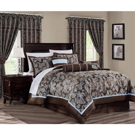 Rio 7-Piece Queen Jacquard Comforter Set - - Mountain Merch Market 