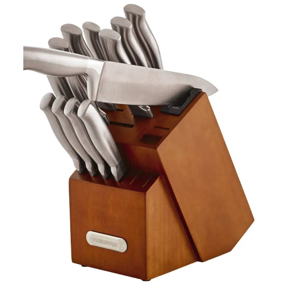 Professional 18-piece Forged Hollow Handle Stainless Steel Knife Block Set with Built-in - Mountain Merch Market 