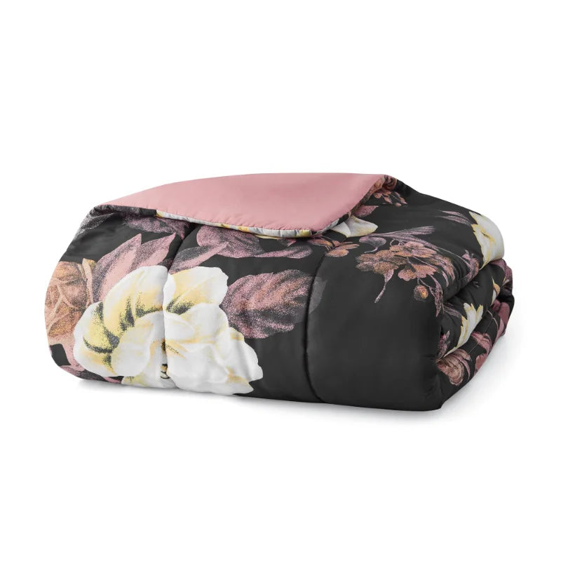 Mainstays Black Floral 10 Piece Bed in a Bag Comforter - Mountain Merch Market 