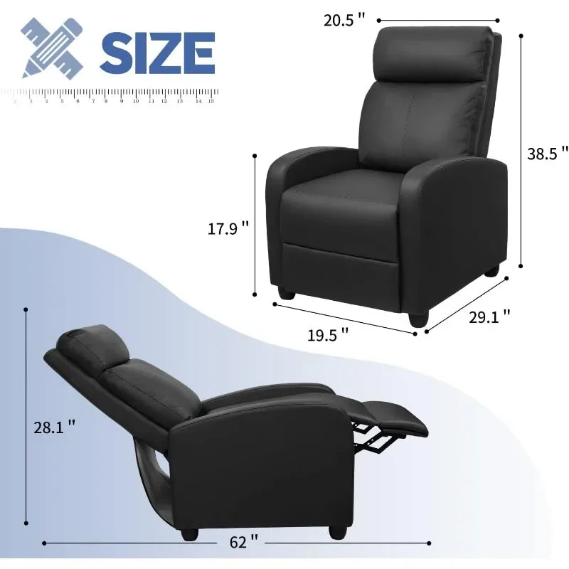 Chair Massage Home Theater Seating Wing Back Reclining Sofa with Footrest - Mountain Merch Market 