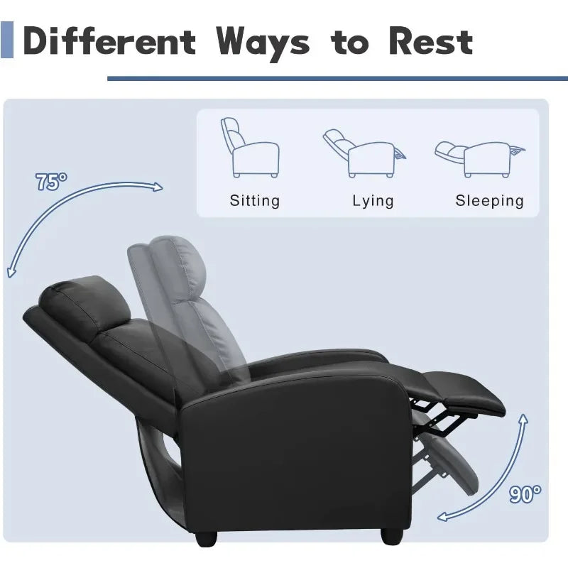 Chair Massage Home Theater Seating Wing Back Reclining Sofa with Footrest - Mountain Merch Market 