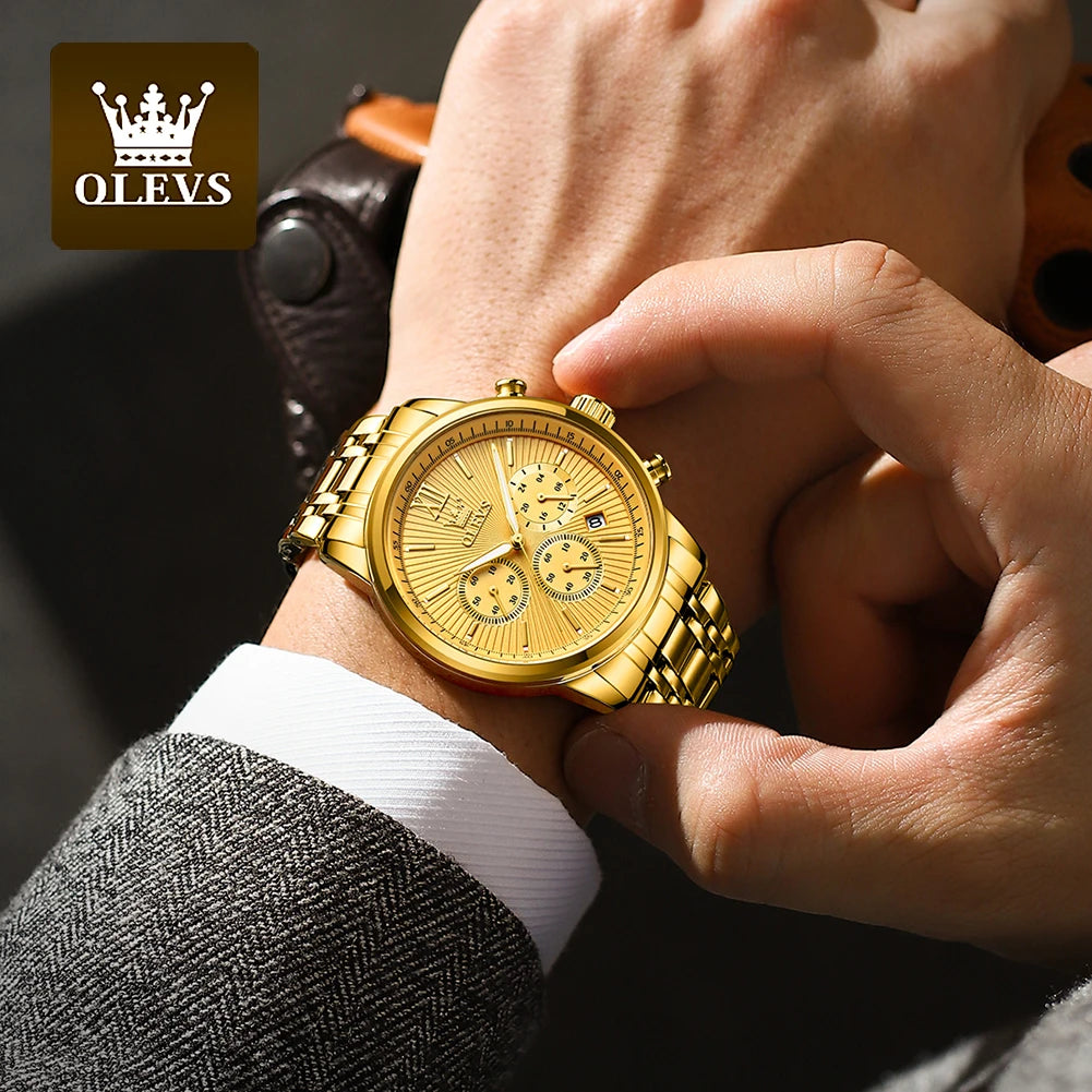 Men's Watches Luxury Gold Fashion Wristwatch for Man - Mountain Merch Market 