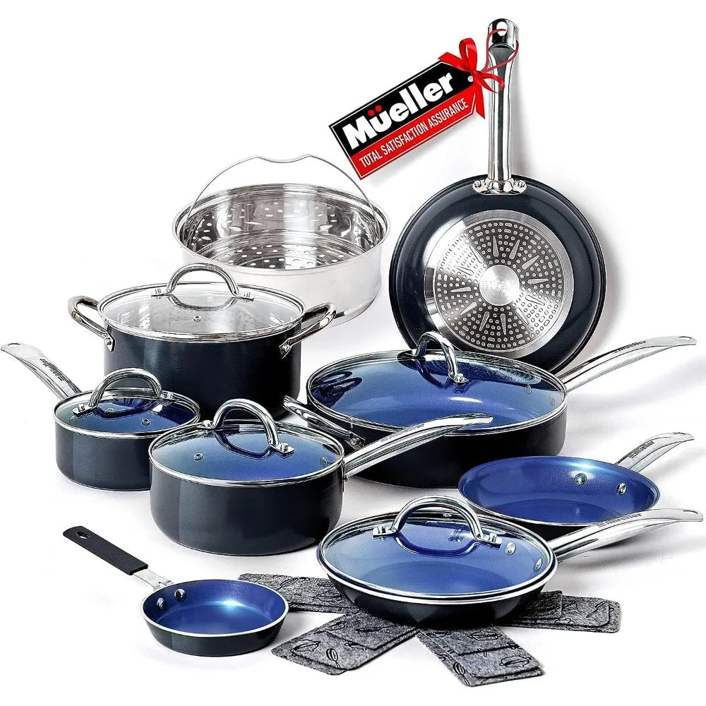 Video Pan Set of Kitchen Pots Set Cookware Pot Non-stick Utensils Tools Dining - Mountain Merch Market 