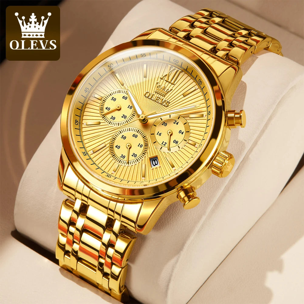 Men's Watches Luxury Gold Fashion Wristwatch for Man - Mountain Merch Market 