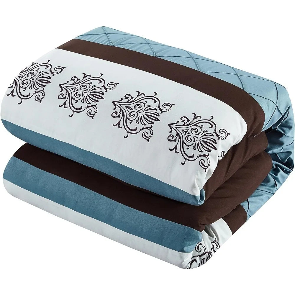 Brown 10 Piece Bed in A Bag Comforter Set with Sheets, Queen - Mountain Merch Market 