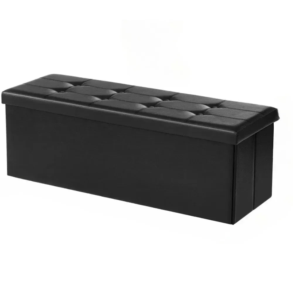 43" Storage Ottoman Bench Leather Footstool - Mountain Merch Market 