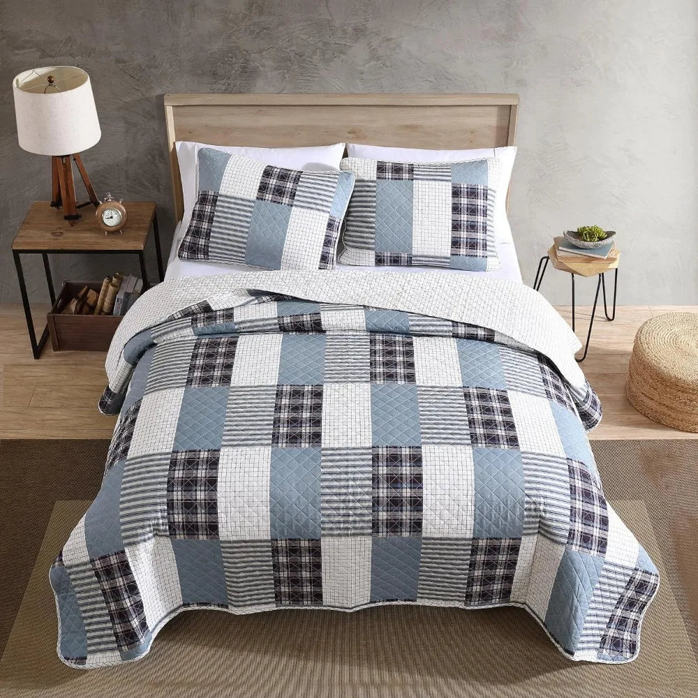 Reversible Cotton Bedding With Matching Sham Comforter - Mountain Merch Market 