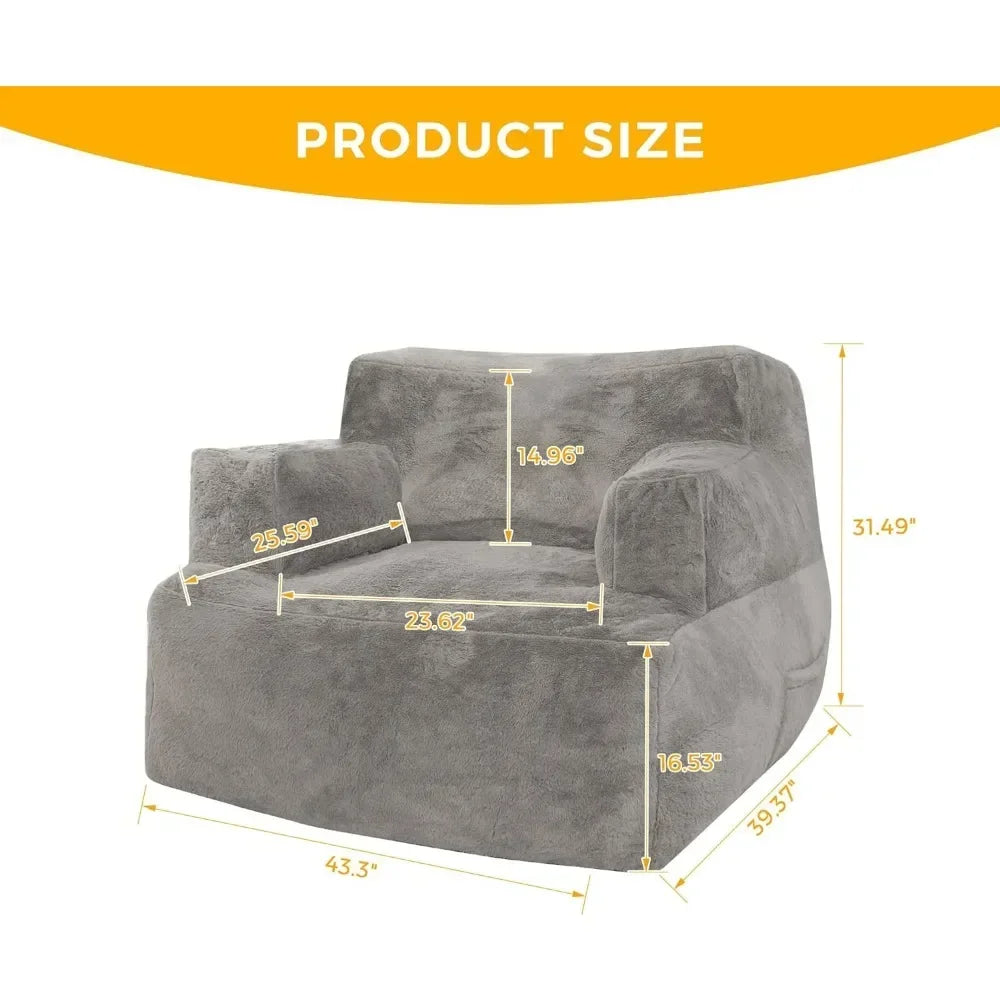 Bean Bag Chairs for Adults Lazy Bean Bag Sofa With Armrest - Mountain Merch Market 