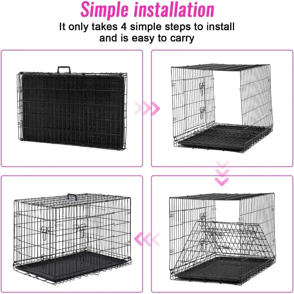 Dog Crate  Cage Pet  Double Door W/Divider Panel - Mountain Merch Market 