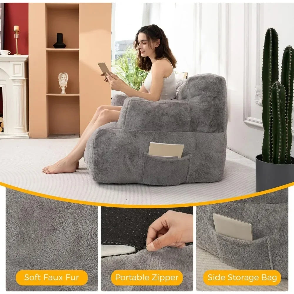 Bean Bag Chairs for Adults Lazy Bean Bag Sofa With Armrest - Mountain Merch Market 